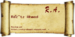 Rátz Ahmed névjegykártya